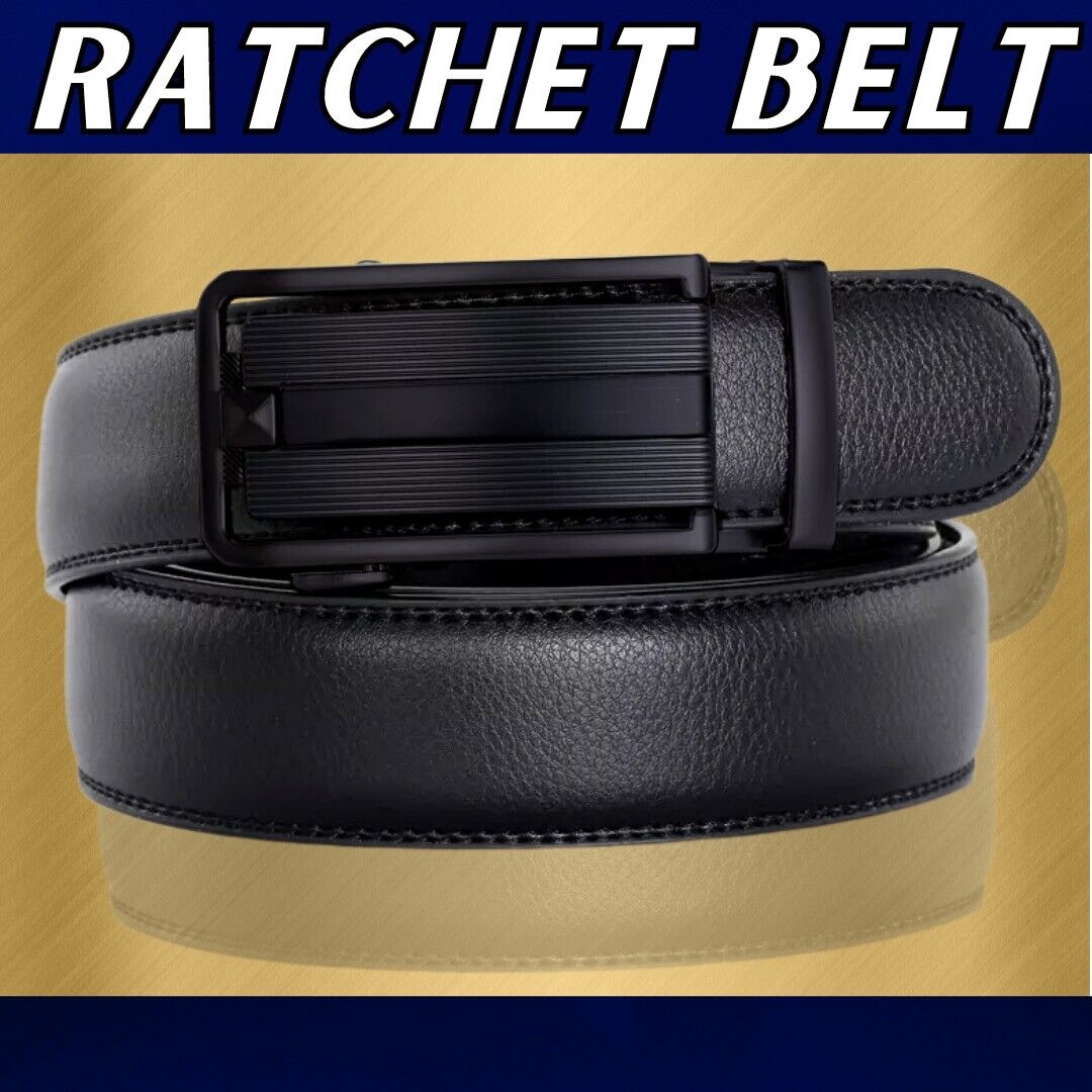 Microfiber Leather Mens Ratchet Belt, Belts For Men Adjustable Automatic  Buckle 